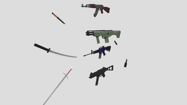 LOW-POLY SURVIVAL WEAPON PACK-GAMEREADY 3D Model