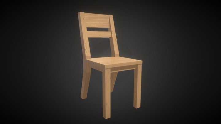 Afton Wood Chair Model 3D Model
