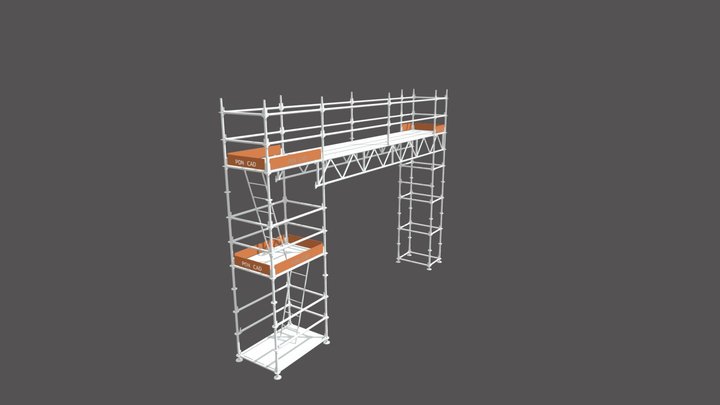 FACHADA PUENTE 7_44 X 1_09 X 4 + RING _3D 3D Model