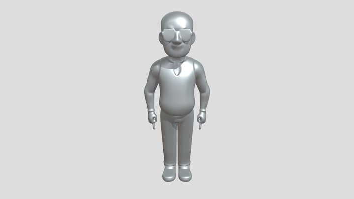 Animated person with sunglasses 3D Model