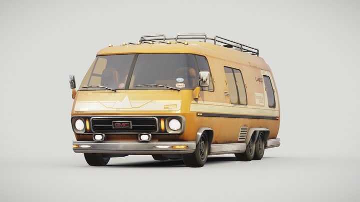 FREE GMC Motorhome reimagined low poly 3D Model