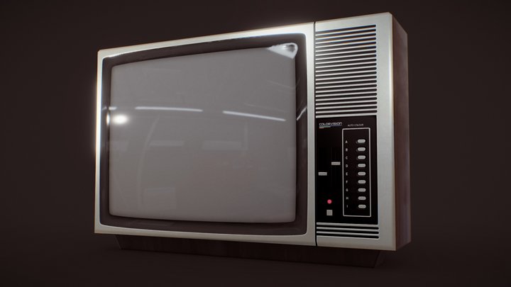 Lowpoly 80's TV 3D Model
