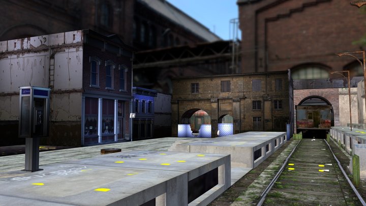 Disused train station 3D Model