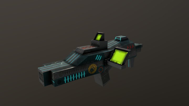 Gun sci-fi low poly 3D Model