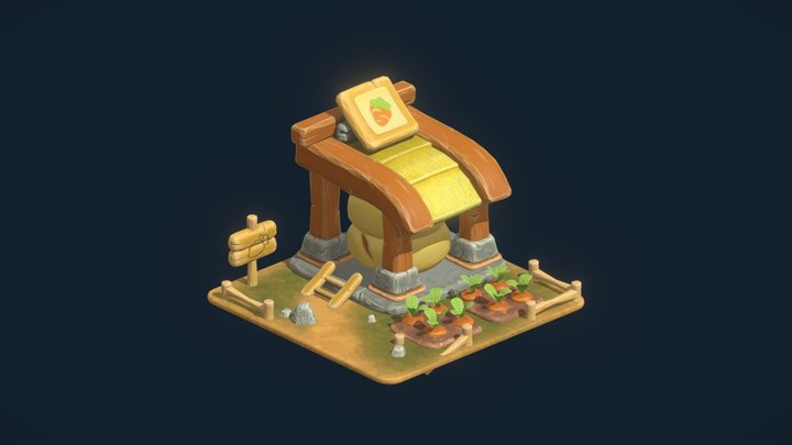 Stylized  Carrot Warehouse 3D Model