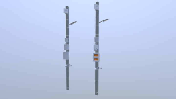 001_2_Столб с оборудованием 3D Model