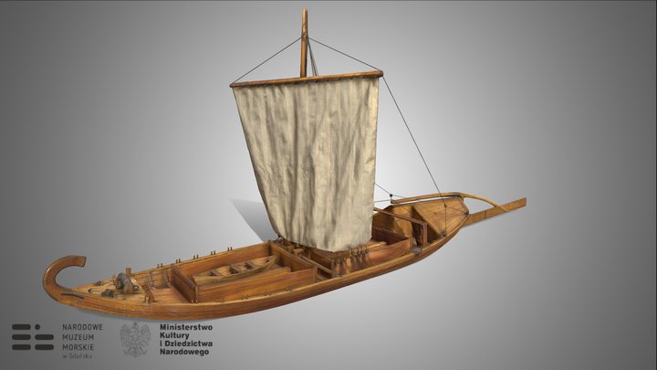 Model statku rzecznego, tzw. dubasa. 3D Model