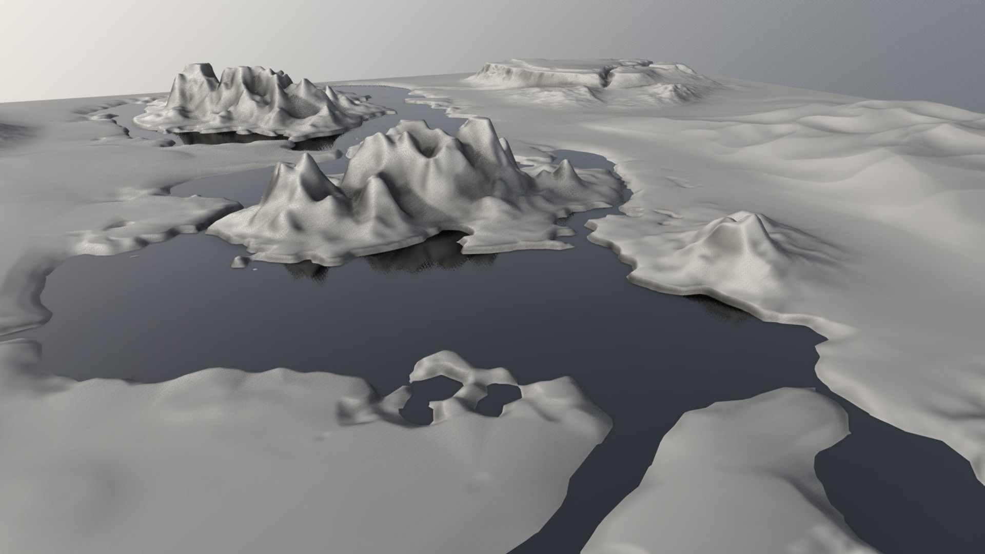 3D model Winter Environment / Test 1 - This is a 3D model of the Winter Environment / Test 1. The 3D model is about icebergs in the water.