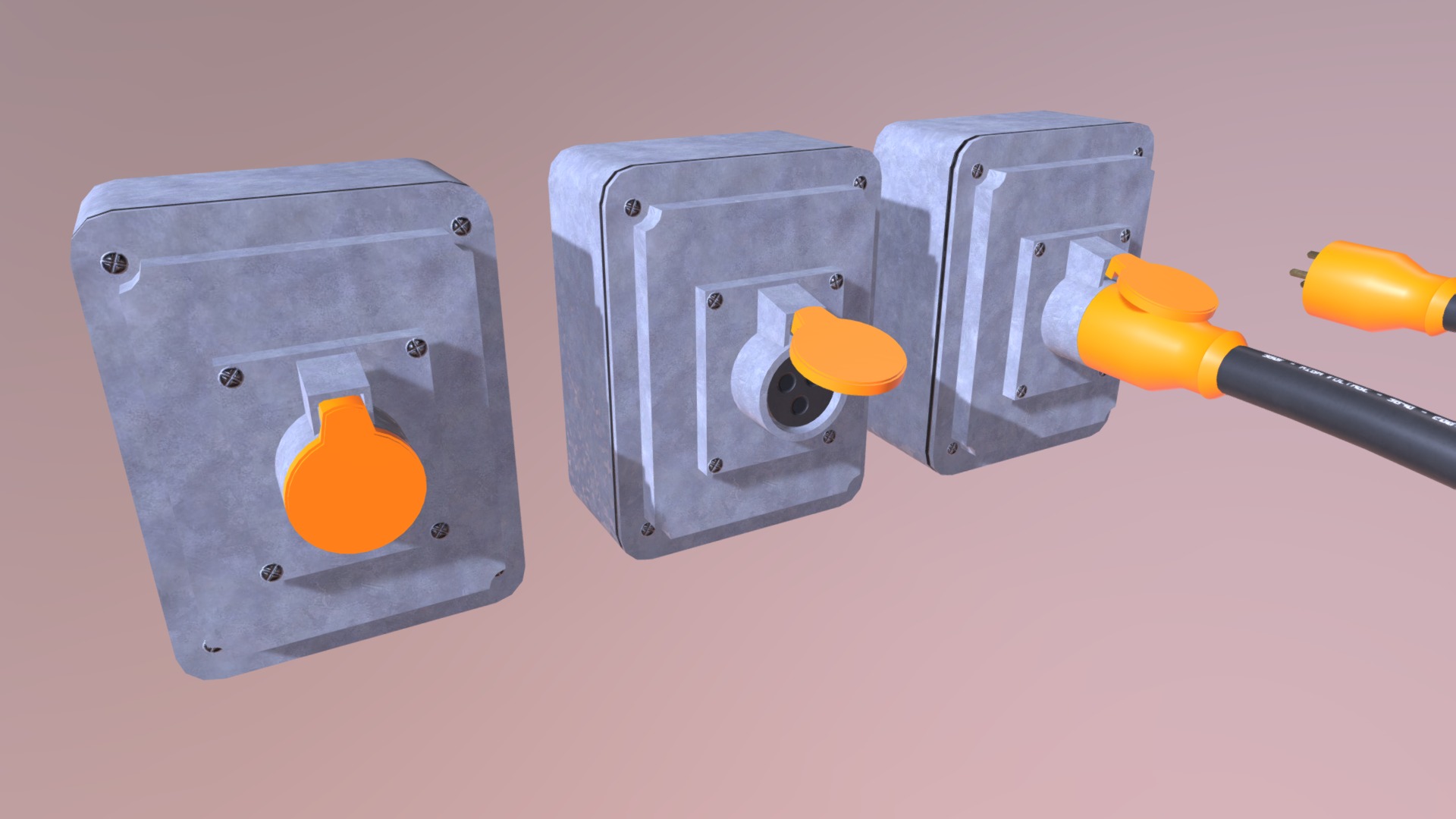 3D model Power Outlets - This is a 3D model of the Power Outlets. The 3D model is about a close-up of a drill.