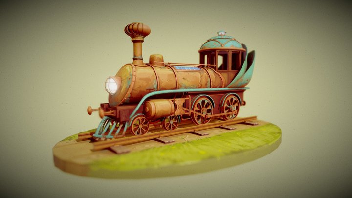 Solar Punk Locomotive 3D Model