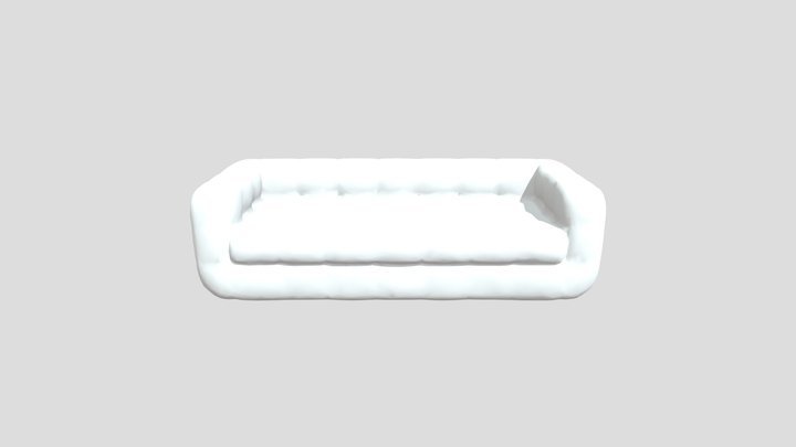 Blue Velvet Sofa 3D Model