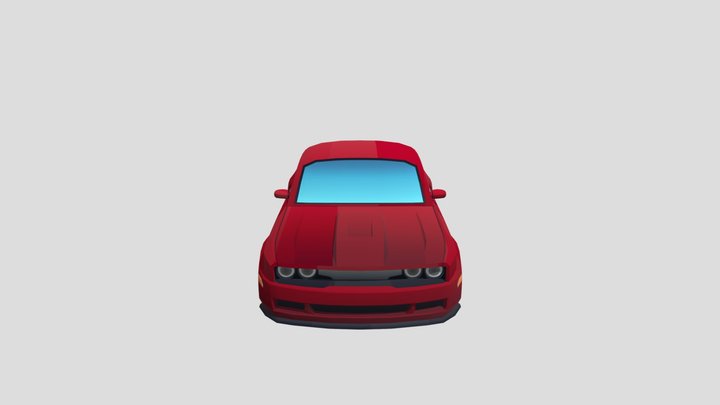 Red Car Lowpoly 3D Model
