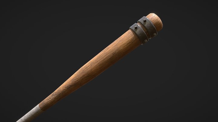 Wooden Baseball Bat (GameReady) 3D Model