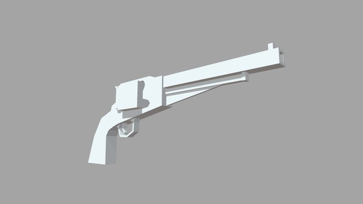 Low poly 1858 new model army revolver 3D Model