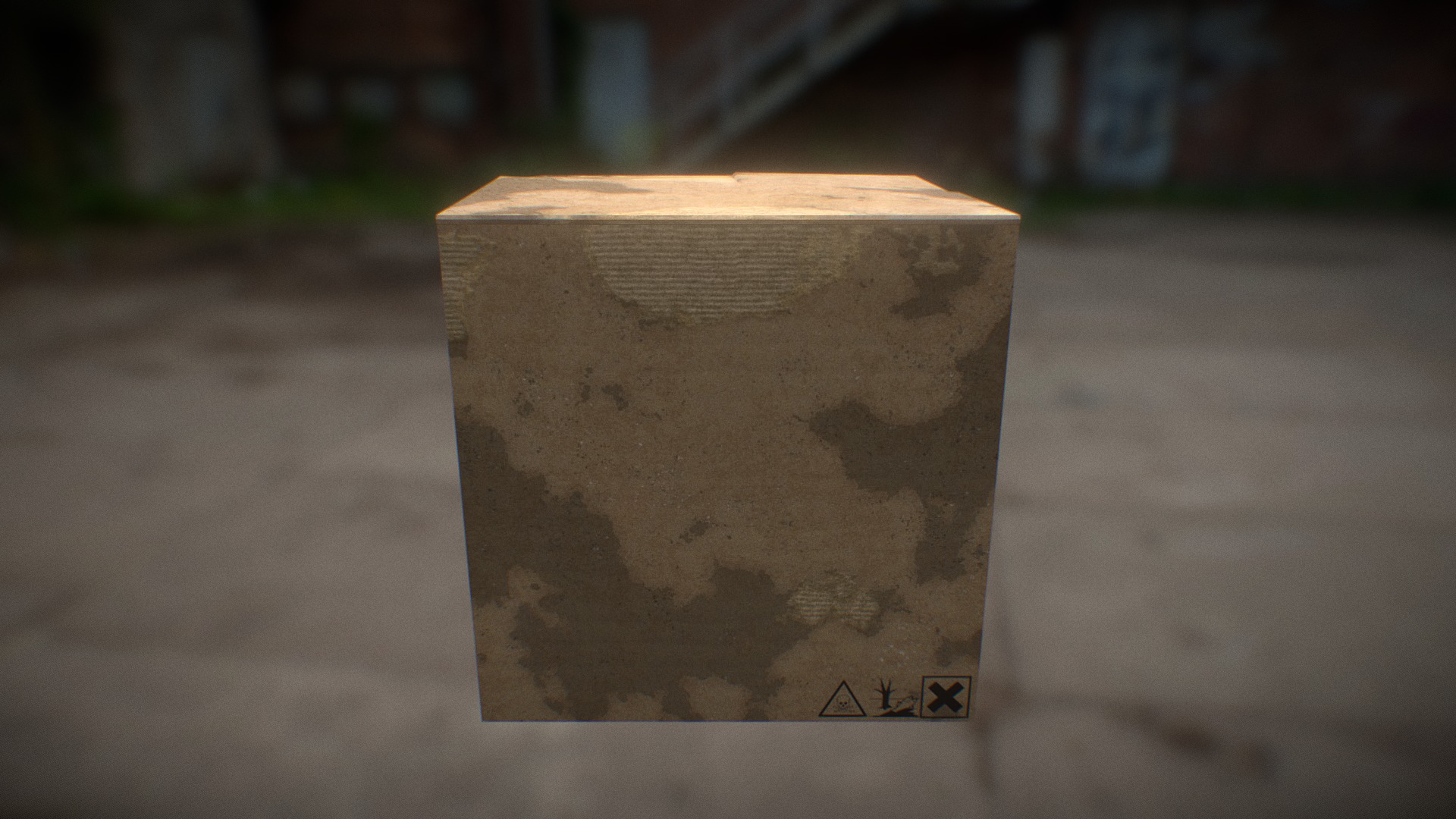 3D model Cardboard box (sealed) - This is a 3D model of the Cardboard box (sealed). The 3D model is about a box with a logo on it.