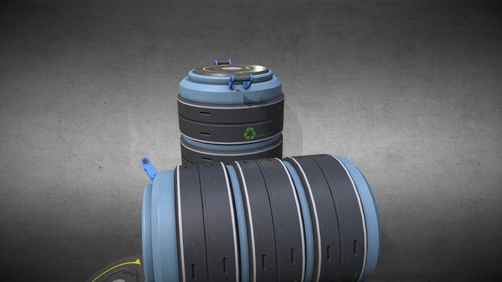 Scifi Recycle Bin 3D Model
