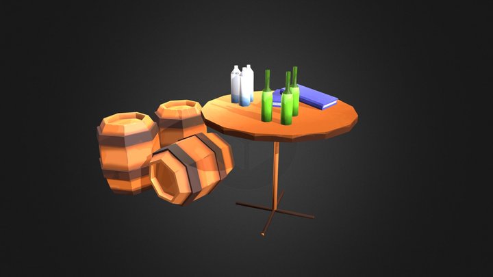 Stylized Props Bar Pack 3D Model
