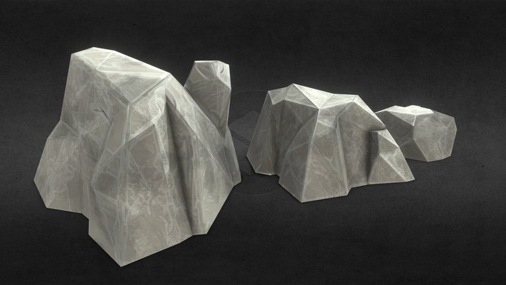 Stylized rock for game – Modello 3D gratuito STL