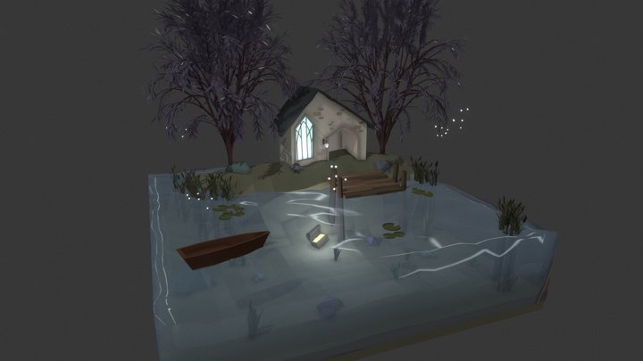 The witch's house and the treasure 3D Model
