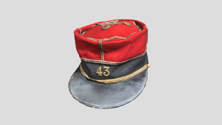 French kepi ww1 1893 model 3D Model