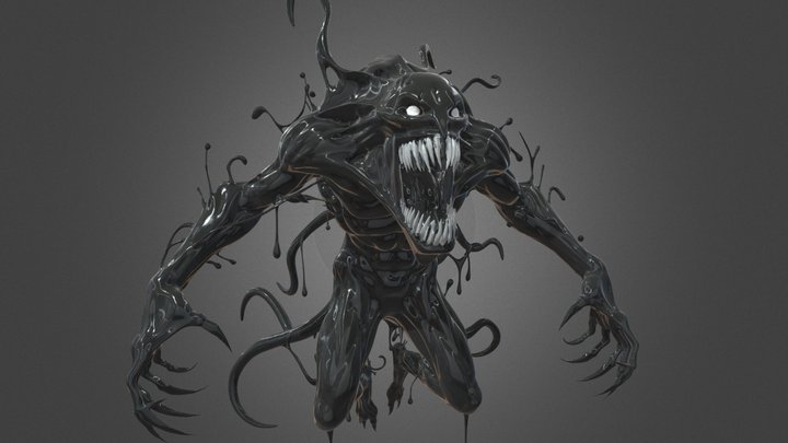 Black Liquid Monster Sharp Claws Tentacles – Kostenloses 3D-Modell STL