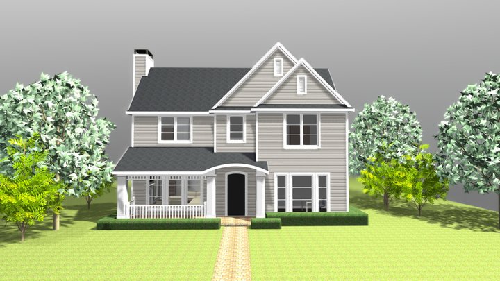 SMALL SUBURBAN HOME w/ FBX 3D Model