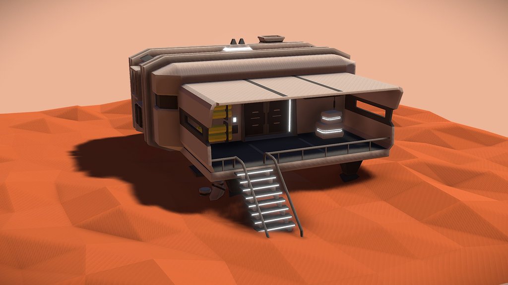 Stylized Low Poly Sci-Fi Buildings