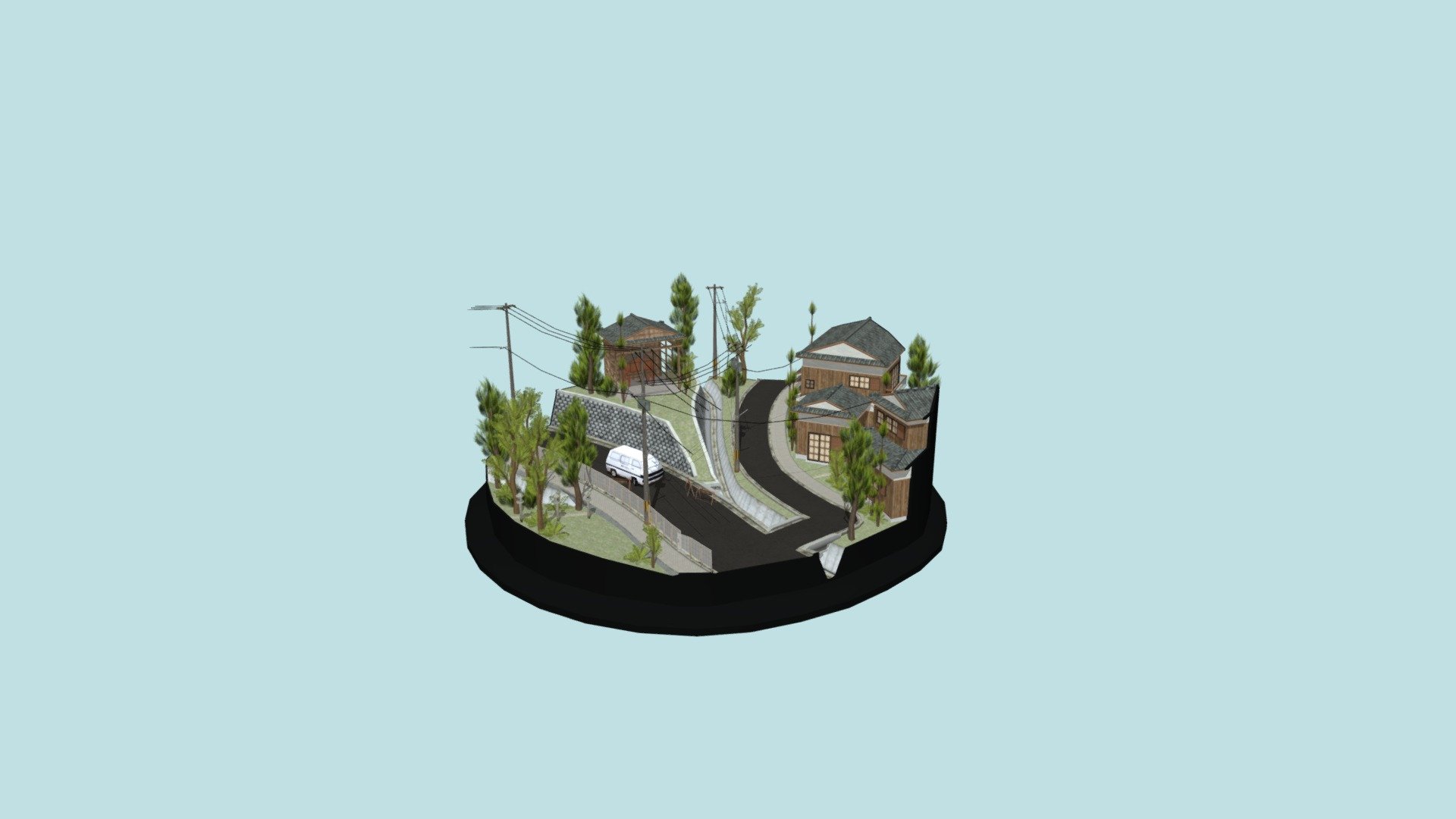 Kyoto suburb city scene