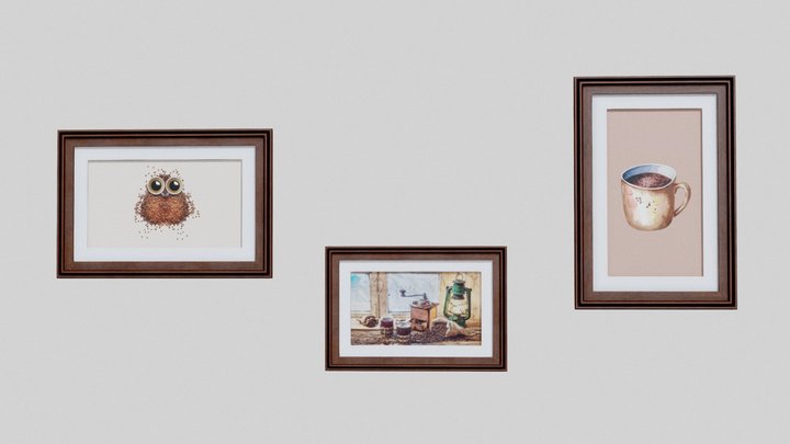Cafe Wall Pictures 3D Model