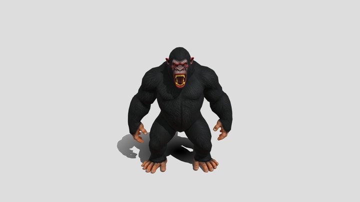 Low Poly Fangback king kong 3d model free