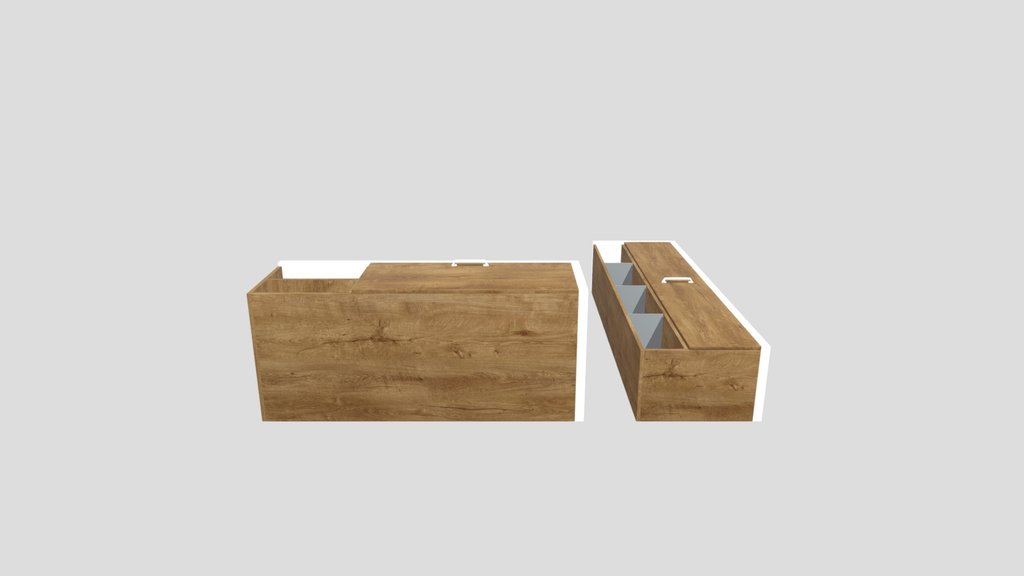 3 Piece Gray And Oak Bathroom Set