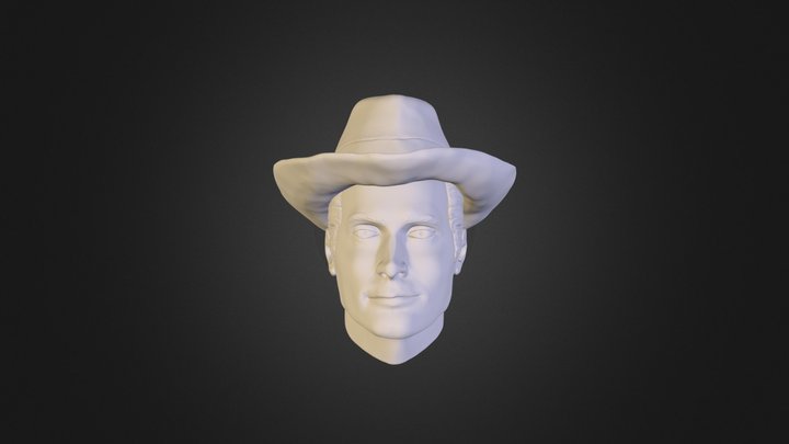 Clint Walker Head with Hat 3D Model