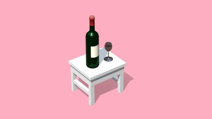 Fine Wine - Lowpoly 3D Model