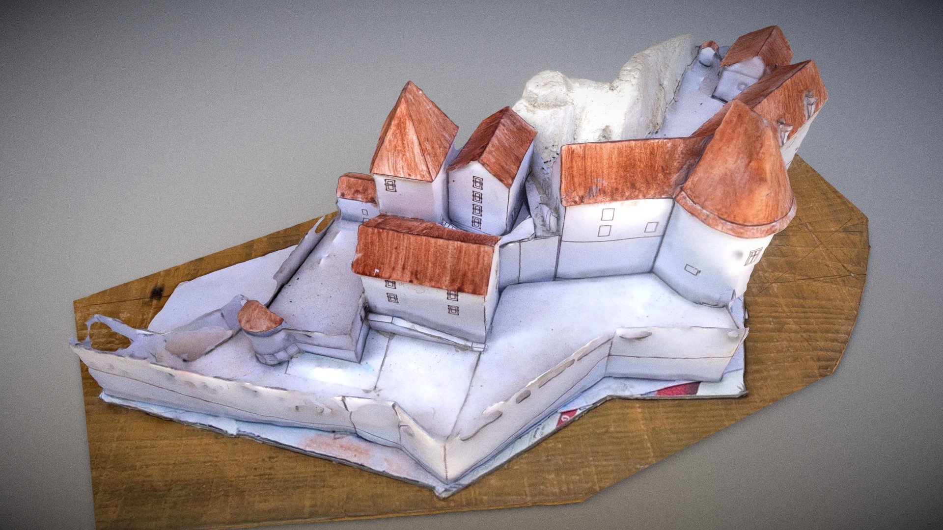 Maquette papier Château de Mâlain (Burgundy, FR)
