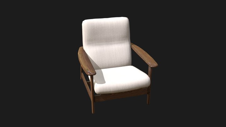 MidCentry_Chair_Low 3D Model