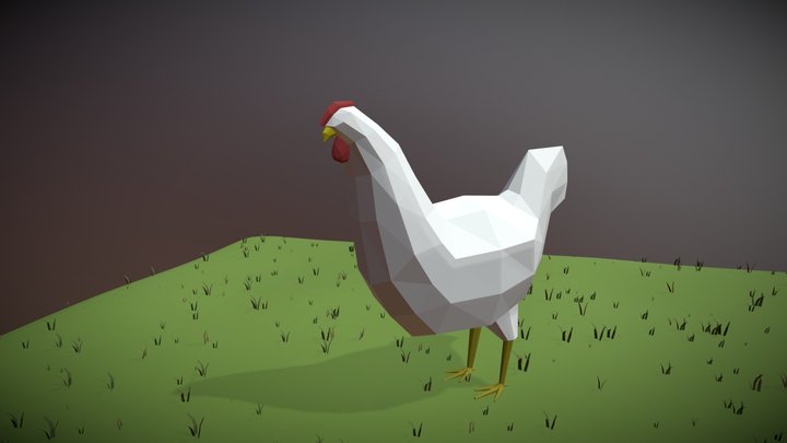 Low Poly Chicken 3D Model