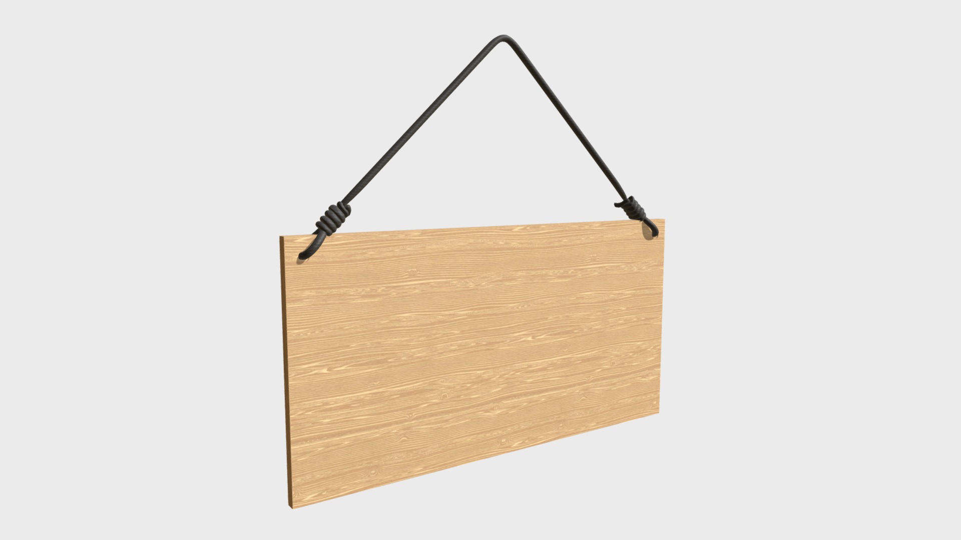 3D model Hanging wooden sign - This is a 3D model of the Hanging wooden sign. The 3D model is about shape.
