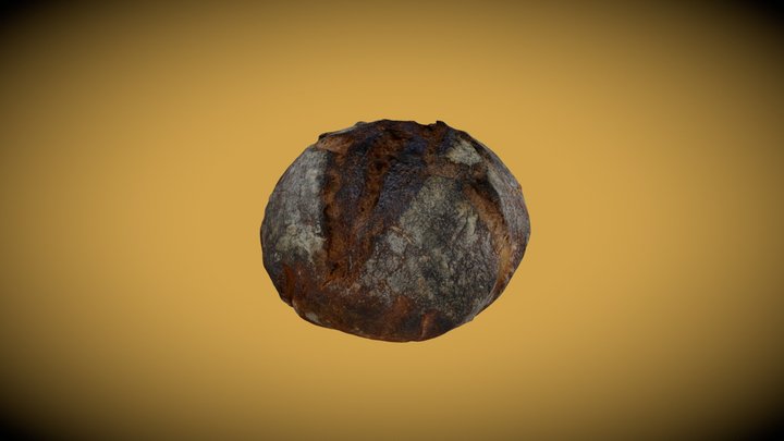 3D Model of Home made Rye Bread 3D Model
