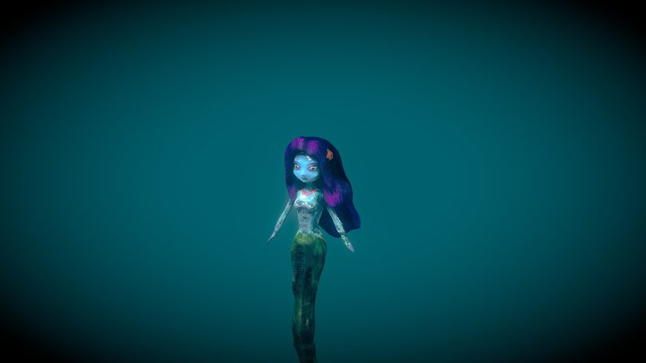 Personaje 3d: Sirenita Animada 3D Model