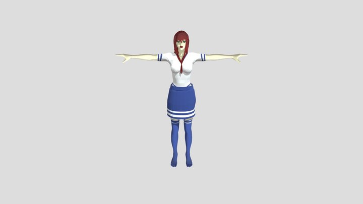 001 schoolgirl for game use 3D Model