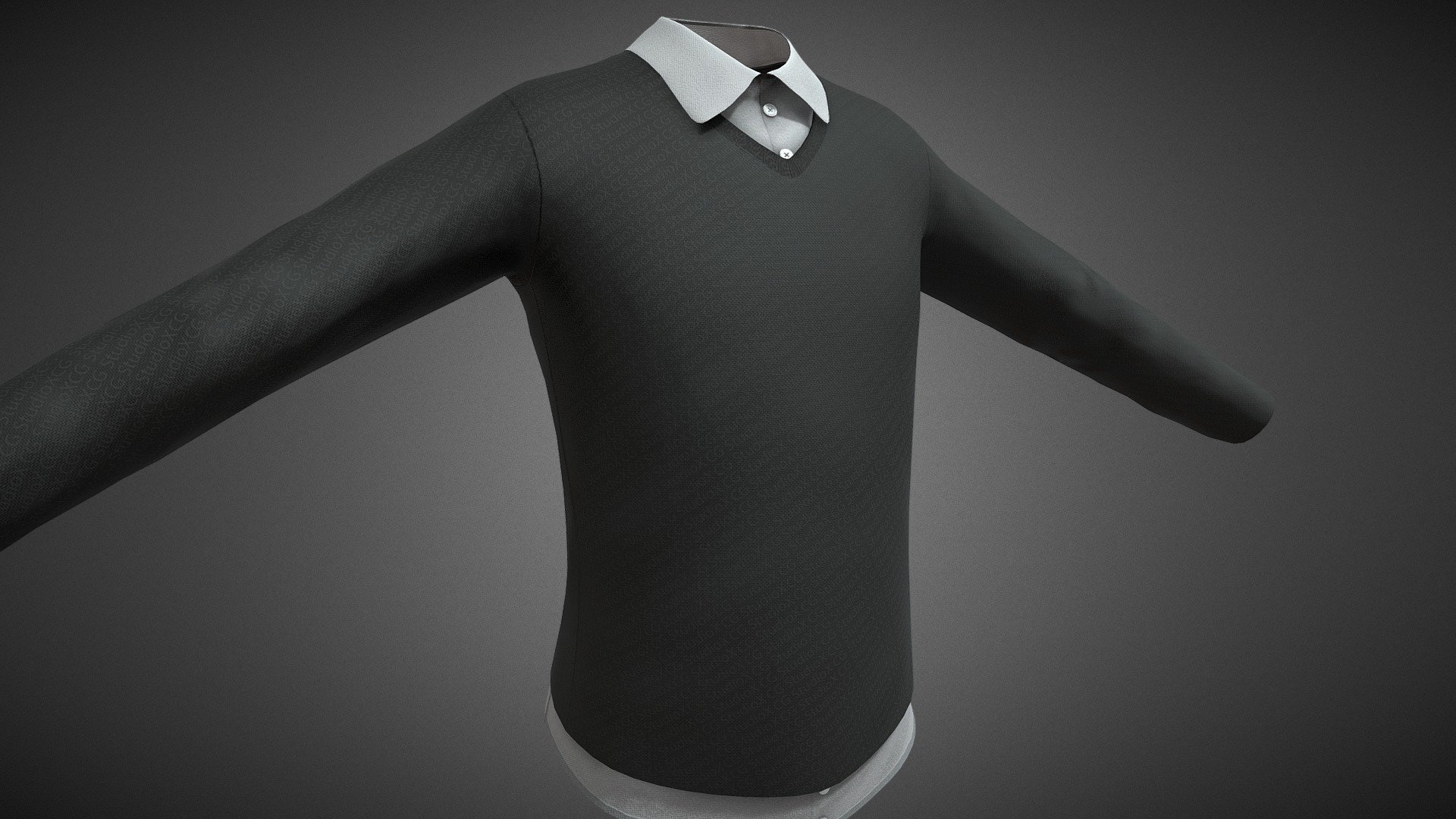 Sweater With a Shirt Style 2 - Buy Royalty Free 3D model by CG StudioX ...