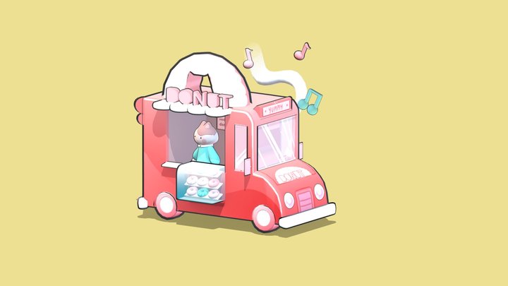 Donut Truck 3D Model