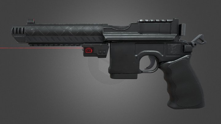 Cyberpunk Mauser C96 3D Model