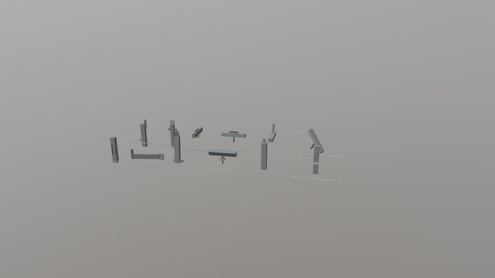 Abstract Primitive Shapes Art Project 3D Model