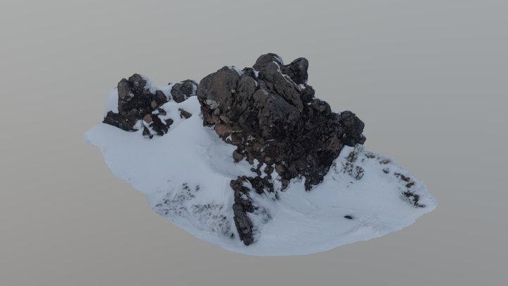 Mount Ruapehu Snow covered Rock 3D Model