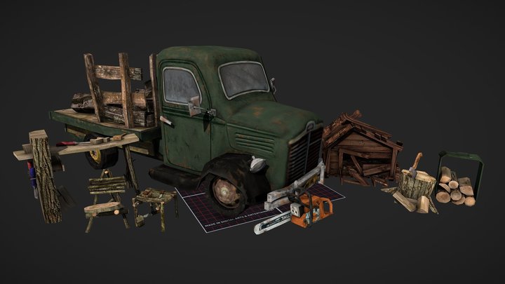 DAE 5 Finished Props - Forest Loner 3D Model