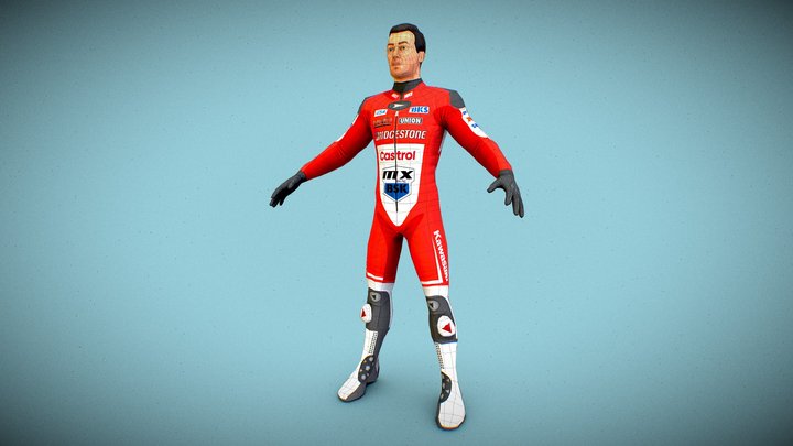 MotoGP Racer - Low Poly 3D Model