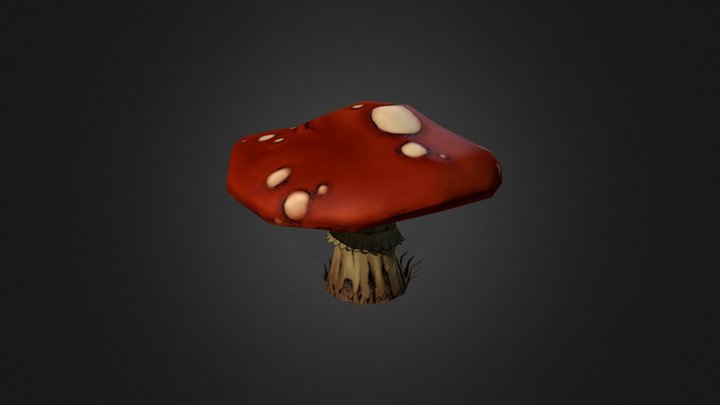Hand-Painted Mushroom 3D Model