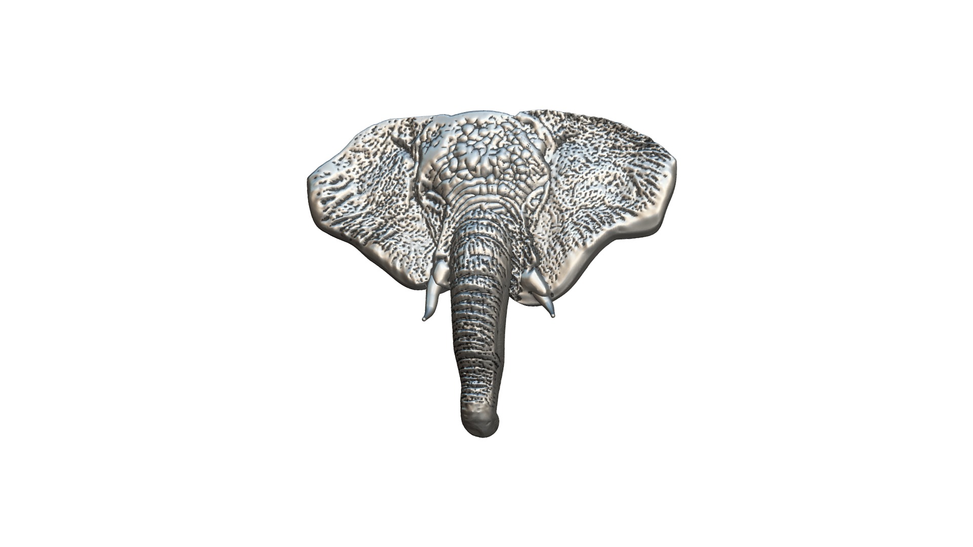 3D model Elephant pendant - This is a 3D model of the Elephant pendant. The 3D model is about an elephant head with tusks.