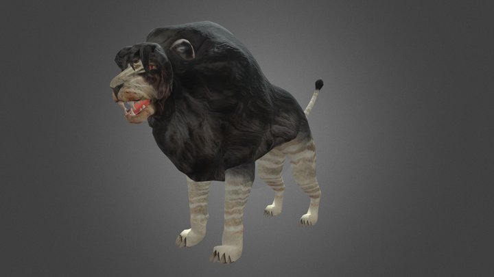 Dinosaur Hunting Cave Lion – Free 3D Model STL